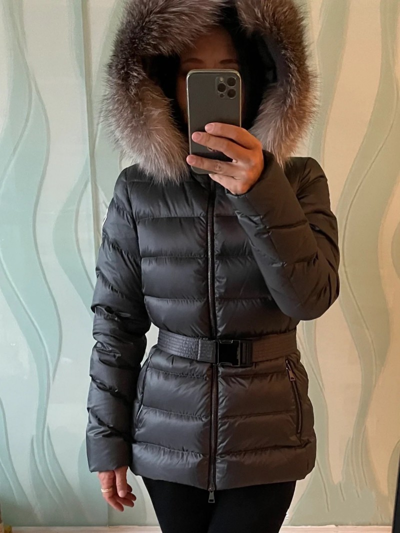 Womens Down Jacket Winter Designer Jackets Woman Coat hair collar Warm Fashion Parkas With Belt Lady cotton Coats Outerwear Big Pocket