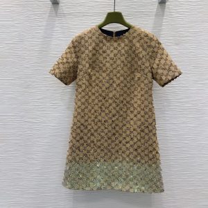 high quality dress classic style dress minimalist dress designer summer fashion basic casual dress womens luxurious g small jacquard dress