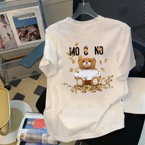 Women's T shirt Unisex Designer T-shirt Fashion Brand Cartoon Bear Printed Cotton Casual Loose Fit For Summer Top