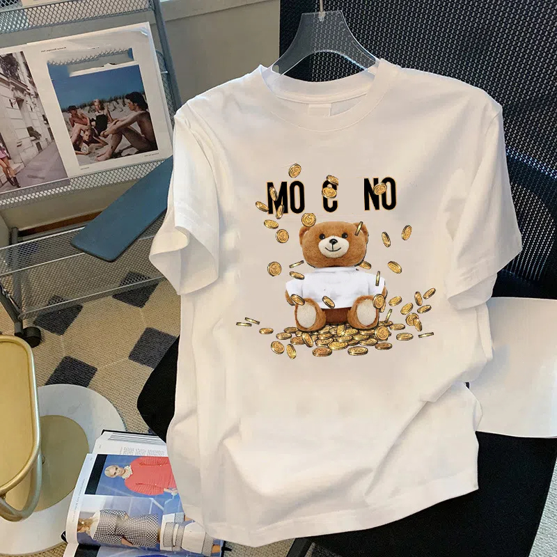 Women's T shirt Unisex Designer T-shirt Fashion Brand Cartoon Bear Printed Cotton Casual Loose Fit For Summer Top
