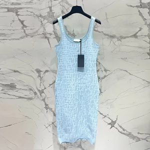 Fashion Summer Dresses Elegant Knit Dresses For Women Solid Color Sexy U-Neck Slim Fit Strap Vest Bodycon Dress Women