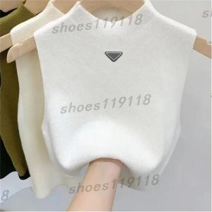 Designer womens vest t-shirt sweater Women vests Sweaters spring fall loose Letter round neck pullover knit waistcoats sleeveless vest top waistcoat jumper