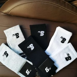 NB Socks Women Gray White Black Men High Tube Cotton Breathable Sweat-Absorbing Couple Street Wear Ins Trend
