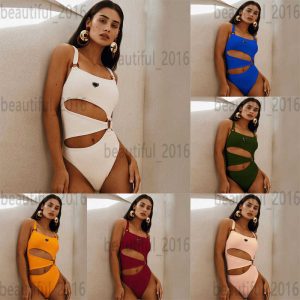 Women's Swimwear designer High quality new sexy one-piece swimsuit tight solid color bikini women's ZZPC