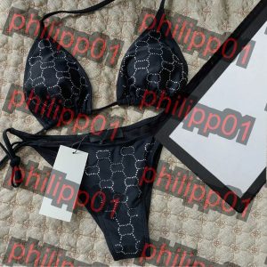 Designer Bikinis Woman Two-Piece Bikini With Letter Swimsuits Crystal Summer Swimwear Beach Luxury Bathing Suits Three-point Swimsuit 01
