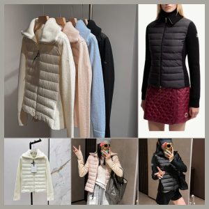 Knitted Women Down Jacket Designer Brand High Quality Slim Fit Stand Up Collar Cardigan Cotton Breathable Lightweight Comfort Streetwear