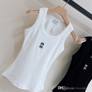 Summer Designer T-shirt Vest Womens Clothing Slimming Sleeveless Sexy Tank Top Women Chest Letter Embroidery Basic Versatile