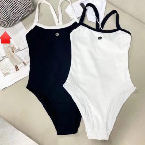 Womens Swimwear designer bikini swimsuits 2023 Sexy Solid Ribbed Women One Piece Swimsuit Female High Waist Bathing Suit Summer Beach Wear Swimming Monokini L3MJ