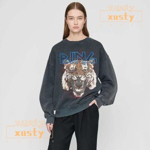 Aninelys Binglys Hoodies Designer Cotton Pullover Jumper New Classic Hand Embroidery Letter Print Loose Women Casual Versatile Round Neck Bing Sweatshirt 07C