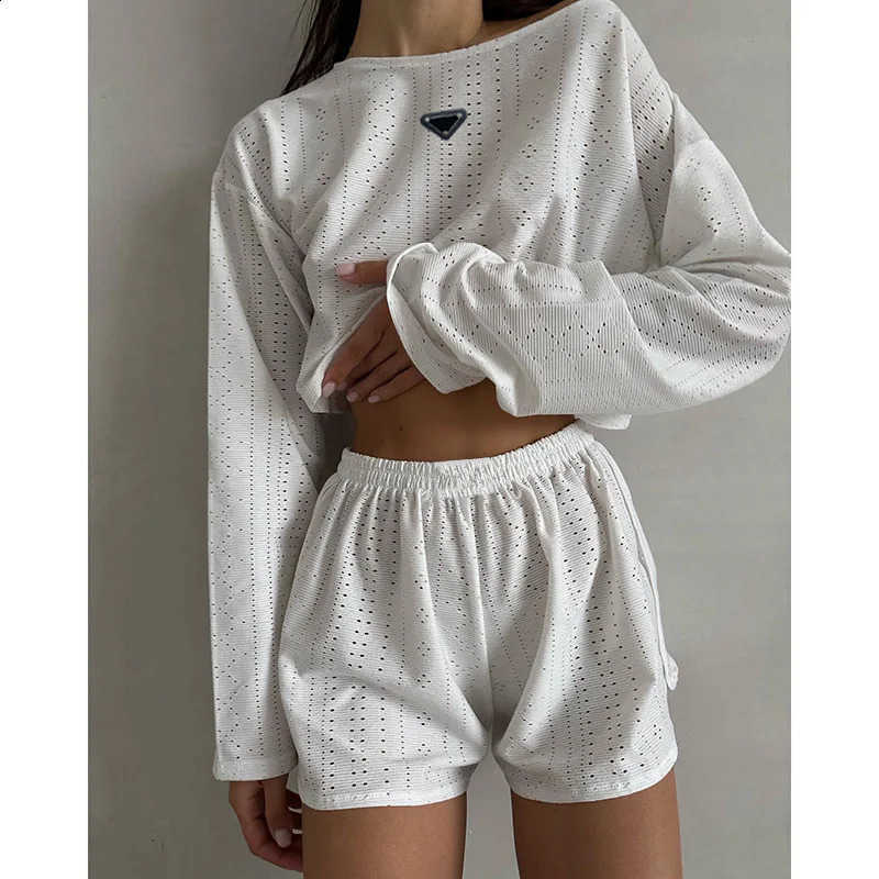 Women's Sleepwear designer Long Sleeve Pajama Sets for Women 2024 Spring Sleepwear Set 2 Piece Cotton Loungewear Payjama Femme