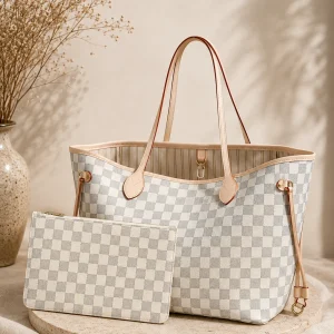 Fashion New Design Luxury Women's Bag 31x28x14cm Portable Large Capacity Checkerboard Handbag With Shoulder Strap Without Box - AliExpress Women's Handbags