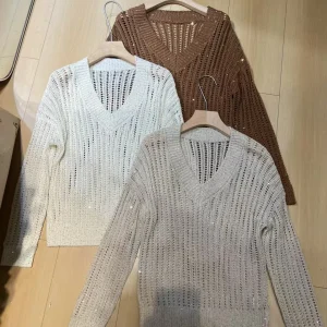 Spring elegant casual solid color v-neckline pullover - AliExpress Sweaters&Jumpers