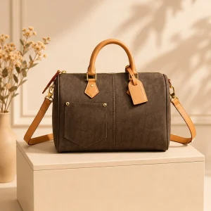 2026 Fashion New Luxury Women's Bag 30X21X17CM Dark Brown Denim Speed Handbag with Shoulder Strap Without Box - AliExpress Women's Handbags