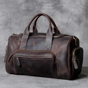 2024 New Fashion Brand Designer Business Trip Travel Bag For Man Outdoor Genuine Leather Duffle Bag Male Coffee Handbag Totes - AliExpress Travel Bags