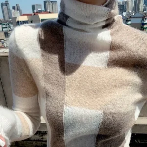 Women's popular geometric high neck 85% Wool Women's Pullover casual wool cashmere sweater popular women's fashion top girl - AliExpress Sweaters&Jumpers