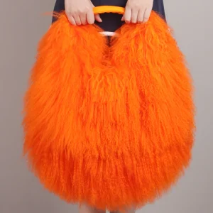 Luxury Real Mongolia Lamb Fur Handbag Soft Plush Genuine Leather Shoulder Boston Bag Women's Purse Hobo Style Fluffy Fuzzy Bags - AliExpress Travel Bags