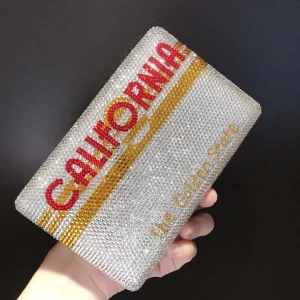 CALIFORNAI Letter Evening Clutches High-End Crystal White Clutch Red Purses Bridal Handbags Luxury Women Full Diamond  Dinner - AliExpress Women's Handbags
