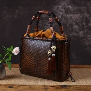 Hand Weaving Women's Summer Fashion High Quality Wooden Bamboo Bag Handbag Vintage Large Capacity Luxury Beach Wood Clutch Bags - AliExpress Women's Handbags