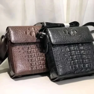 New production 100% Genuine real crocodile skin men shoulder bag cross body small bag with cow skin lining black and brown color - AliExpress Women's Handbags