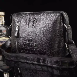 100% genuine crocodile head skin leather small size men shoulder bag young men cross body daily bag long strap top back zipper - AliExpress Women's Handbags