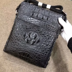 100% genuine crocodile leather head skin small size shoulder bag cross body bag for men black brown color free ship - AliExpress Women's Handbags