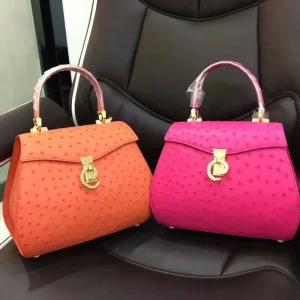 100% Genuine Ostrich Leather Skin Women top handle Bag, High End Quality lady cross body shoulder bag Yellow green pink purple - AliExpress Women's Handbags