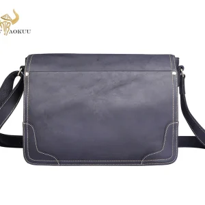 New Crazy Horse Leather Male Retro Design Casual Messenger Crossbody bag Fashion 14" Laptop Satchel University School bag 2088-b - AliExpress Women's Handbags