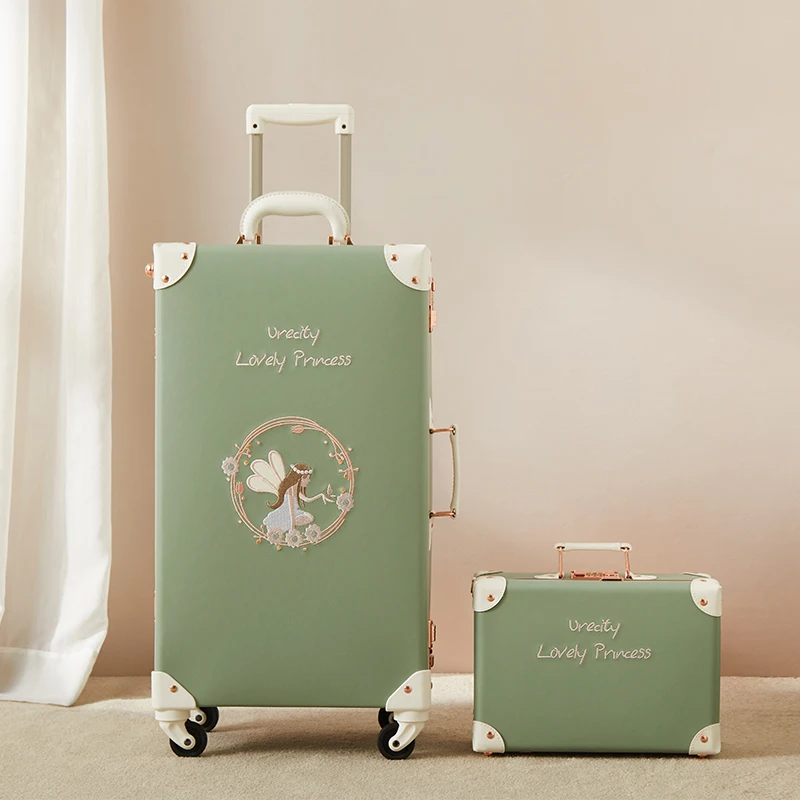 New PU leather luggage set with cosmetic bag women vintage travel suitcase fashion trolley luggage girls high quality luggage - AliExpress Luggage