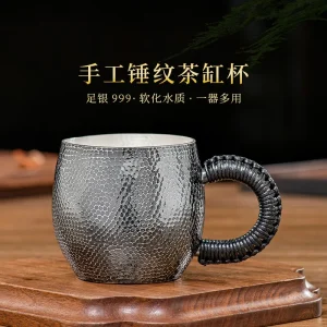 Handmade 999 sterling silver water cup medium men and women tea mug cup sterling silver tea coffee office mug - AliExpress Kitchen,Dining & Bar