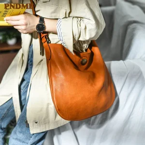 PNDME simple casual soft genuine leather women's messenger bag fashion retro luxury natural cowhide ladies street shoulder bag - AliExpress Women's Handbags