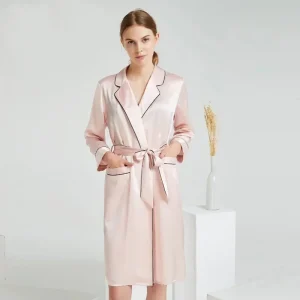 19 Momme 100% Mulberry Silk Women's Kimono Robe Nightgown Solid Color Bathrobe Pajama Night Robes Sleepwear Bridal Morning Gown - AliExpress Women's Sleep & Lounge