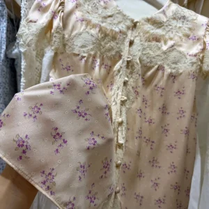 Floral Print Women Silk Shirt 2026 Lace Embroidery Patchwork Round Neck Short Sleeve Single Breasted Elegant Ladies Satin Blouse - AliExpress Shirts & Blouses