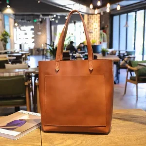 Women Large Genuine Leather Tote Bag Zipper Shoulder Handbag Minimalist Work Commuter Purse - AliExpress Women's Handbags