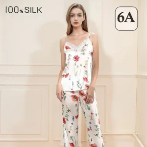 Women's Luxury Mulberry Silk Pajamas Set Sling Long Pants Cool Soft Comfortable Sleepwear Loungewear for Ultimate Relaxation - AliExpress Women's Sleep & Lounge