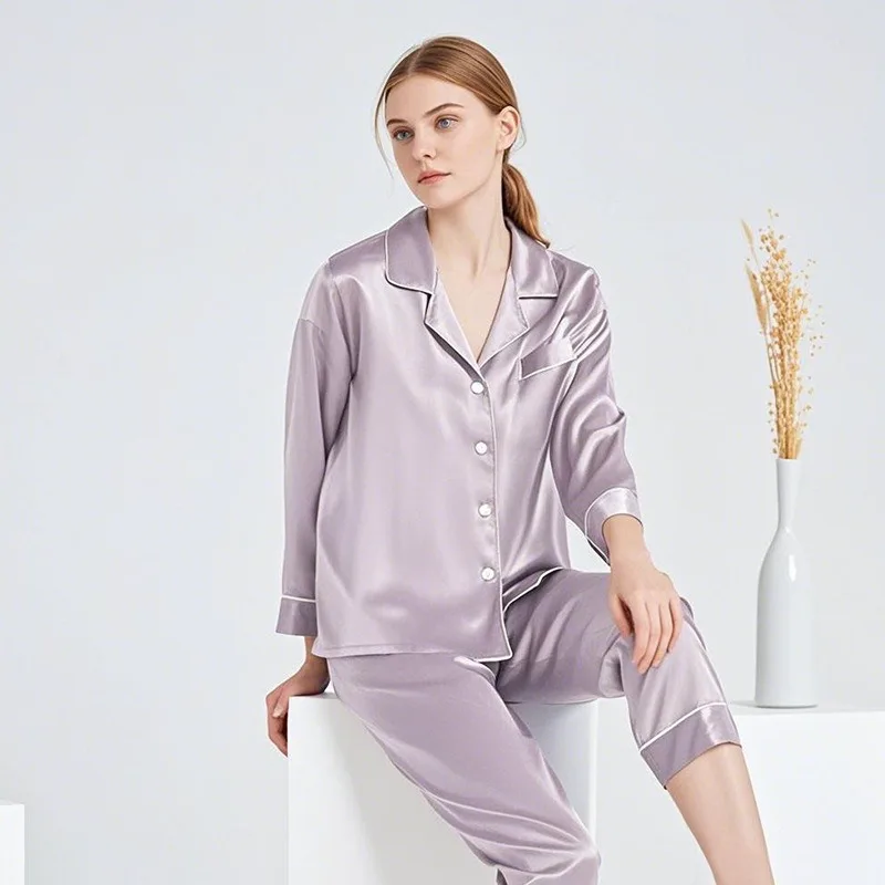 2026 Women's Luxury Two Piece Set: High End Mulberry Silk Pajamas for Spring Summer Embroidered Heavyweight Loungewear Cozy Soft - AliExpress Women's Sleep & Lounge