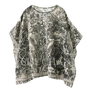 Roman Holiday Blouse  Luxury 100% Natural Silk Art Printing One Piece Square Towel Shirt Women's 61J2 - AliExpress Shirts & Blouses