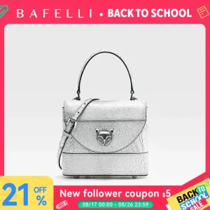 BAFELLI 2026 New Arrival: Unique Cracked Leather Shoulder Bag with Cat Head Design, Luxury Brand Mini Crossbody Bag - AliExpress Women's Handbags