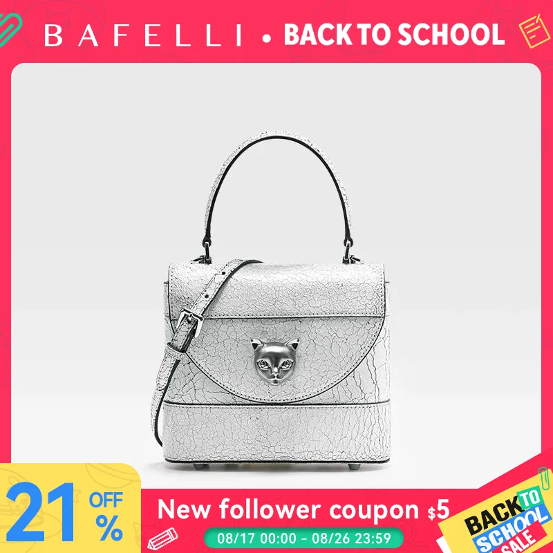 BAFELLI 2026 New Arrival: Unique Cracked Leather Shoulder Bag with Cat Head Design, Luxury Brand Mini Crossbody Bag - AliExpress Women's Handbags