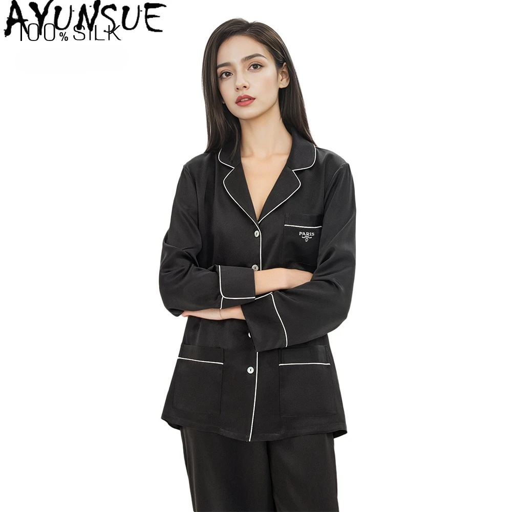 AYUNSUE 100% Mulberry Silk Pajamas Set for Women 19MM Silk 2026 Spring and Summer Sleepwear Pijama Feminino Пижама Женская 잠옷 - AliExpress Women's Sleep & Lounge