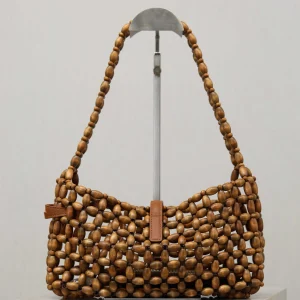 Summer New Women's Wooden Bead Hand Woven Bag Armpit Design Casual Versatile Beach Handbag for Stylish Beach Accessories - AliExpress Women's Handbags