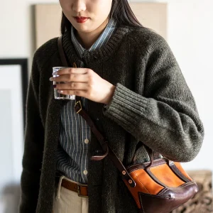 PNDME Fashion vintage vegetable tanned cowhide women's handbag outdoor party handmade genuine leather shoulder crossbody bag - AliExpress Women's Handbags