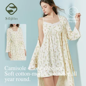 SUJIIN Women's Pajamas and Robes Casual Modal Floral Cami Dress Pajamas Sets 2026 Summer Casual Loungewear 2 Piece Set XJ017 - AliExpress Women's Sleep & Lounge