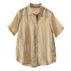 Summer Shirt Indifferent and Relaxed High Intelligence 100 Ramie Simple Solid Color Loose Shirt Women's 58J6 - AliExpress Shirts & Blouses