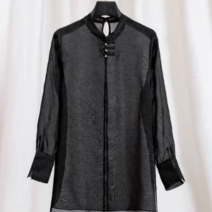Elegant Loose Silk Shirt See through Micro Transparent Ogees Silk  Loose Fit Chinese National Style Top Women's Fashion - AliExpress Shirts & Blouses