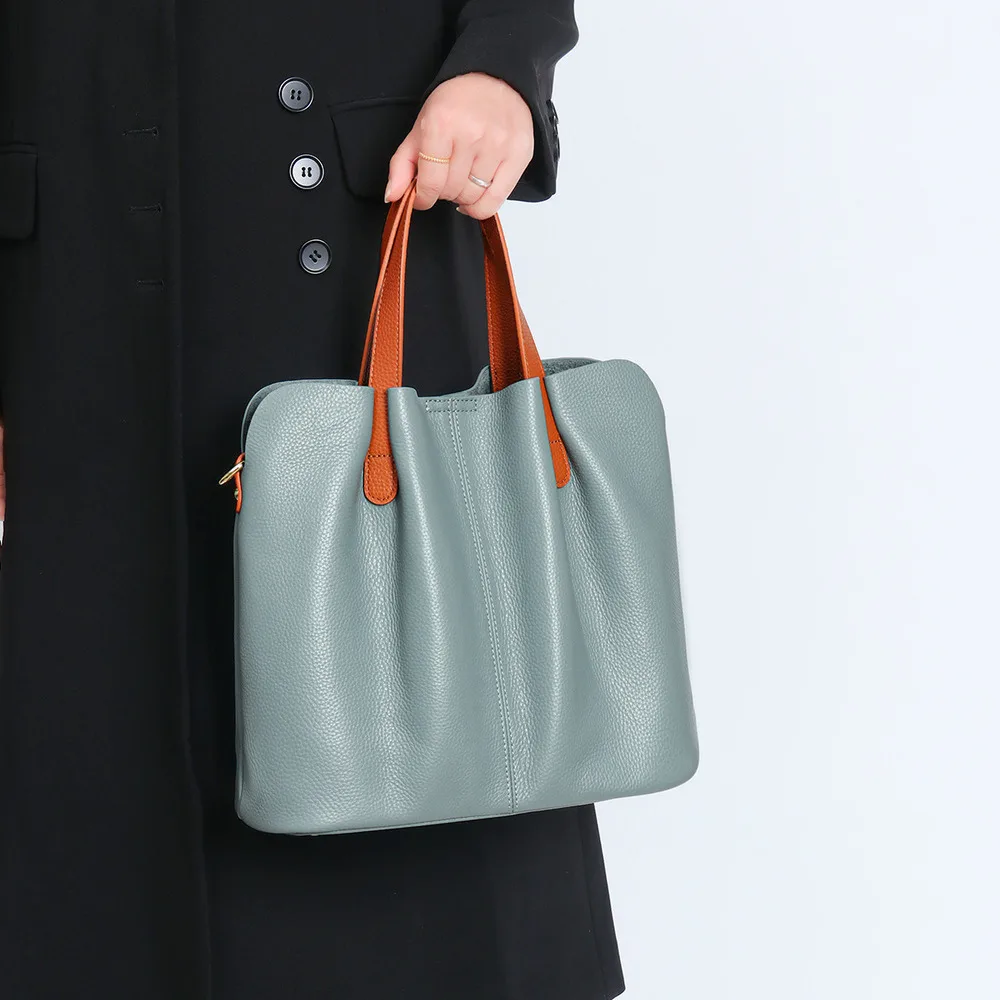 Tote Commuter Large Capacity Top Layer Cowhide High-end Feel Crossbody Handbag Genuine Leather Women's Top-handle Shoulder Bags - AliExpress Women's Handbags