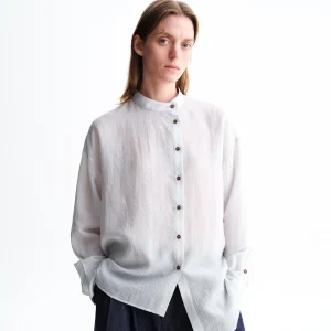 Asymmetrical Structure Loose Shirt Linen Small Collar Slanted Button-Up Women's Spring Fashion Breathable Long Sleeve - AliExpress Shirts & Blouses