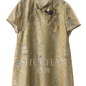 Luxury Ya New Chinese Heavy Silk Xiaguang Brocade Bead Cheongsam Shirt Women's 60L7 Blusas Femininas Com Frete Gratis - AliExpress Shirts & Blouses