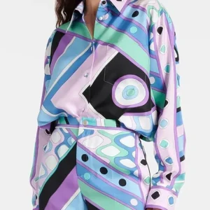 Spring Summer Fashion High Quality Real Silk Blouses Women's Turn-down Collar Single Breasted Geometric Print Long Sleeve Shirt - AliExpress Shirts & Blouses