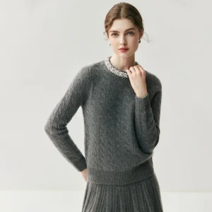 Chic O-Neck 100% Cashmere Sweater Women's Solid Pullovers Autumn Winter Casual Clothing Thick Warm Cashmere knitwear Soft Tops - AliExpress Sweaters&Jumpers