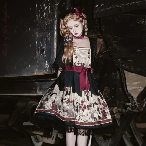 Dark Retro Gothic Style Lolita Girl Sweet Cute Nightgown Square Neckline Nightdress Lace Bow Chiffon Sleepshirts Women Home Wear - AliExpress Women's Sleep & Lounge